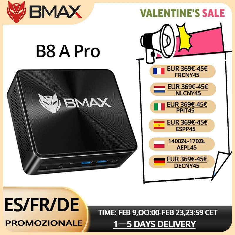 BMAX B8 A Pro Mini PC AMD Ryzen 7 8745HS 16GB DDR5 512GB NVMe SSD Windows 11 Pro WIFI 6 Bluetooth 5.2