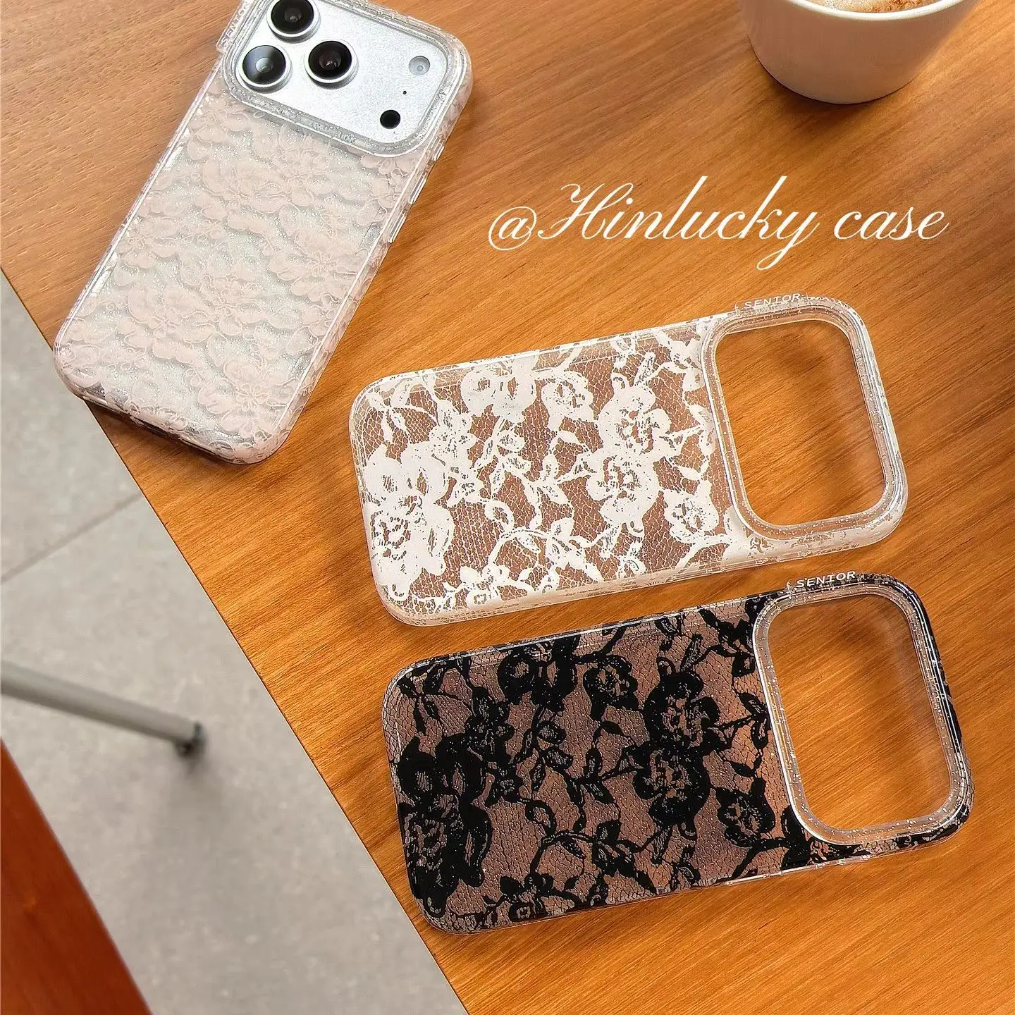 Korean ins Pink White Black Lace Shining Y2K Phone Case For iPhone 17 16 15 14 13 12 11 Pro XR XS X Max 7 8 Plus MINI Y2K Cover