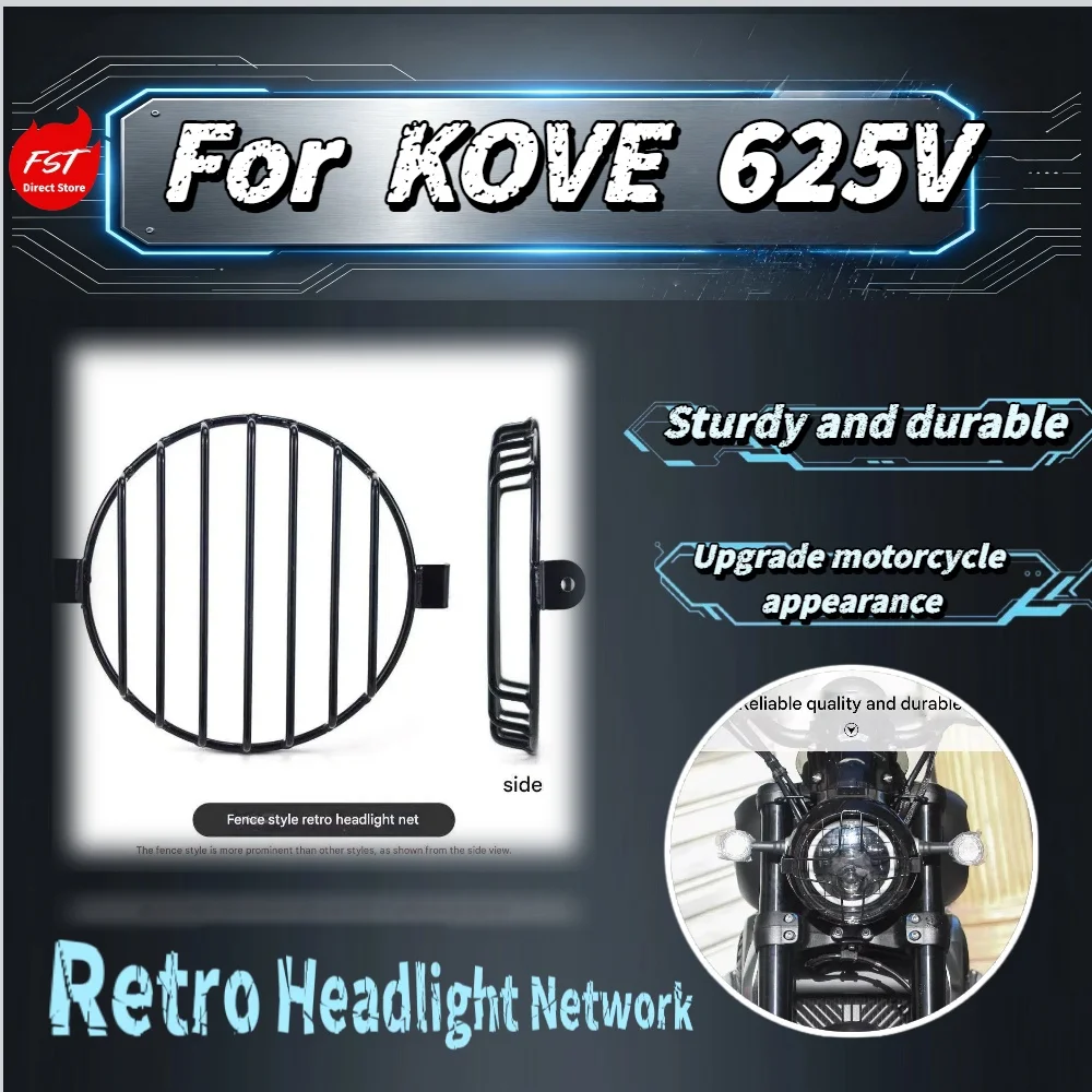 

For Kove 625V Retro Headlight Grill Front Lamp Cover Protector Metal Mesh Anti-scratch Guard Mod Accessories