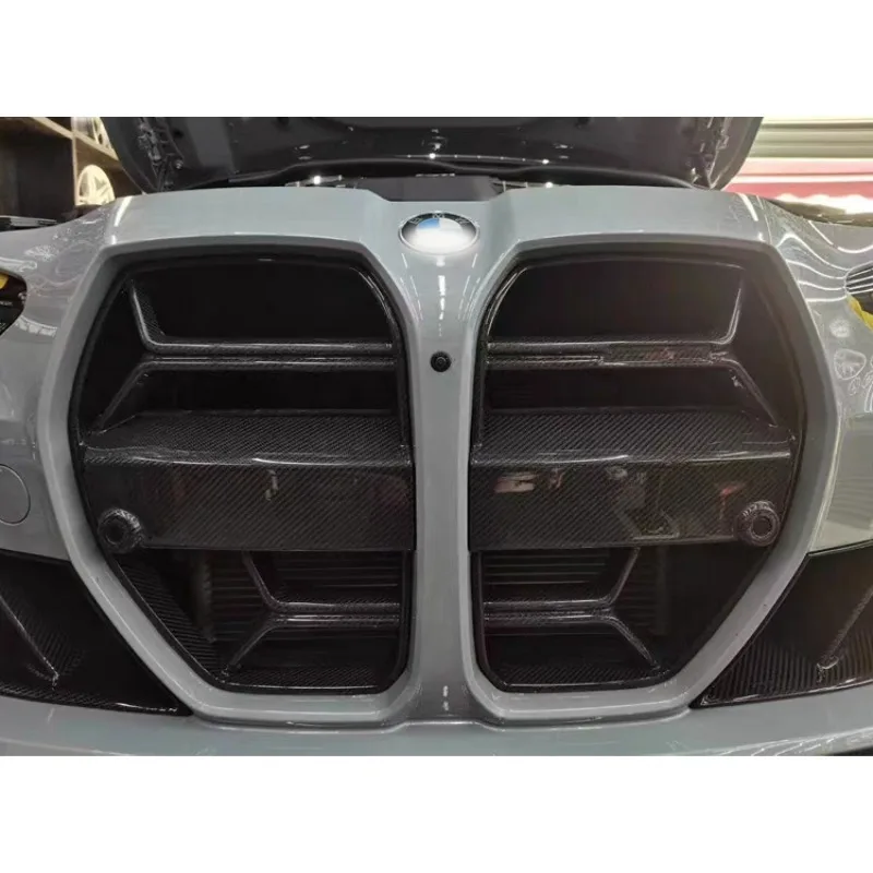 Dry carbon fiber front bar air inlet grille middle mesh mask