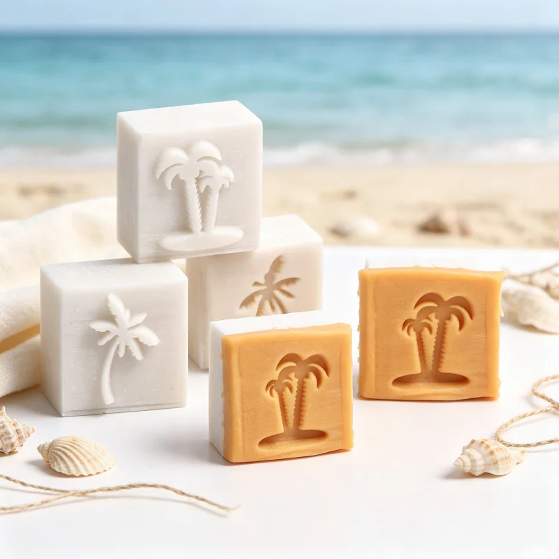 Ocean Theme Soap Stamp Lighthouse Dolphin Palm Tree Seagull Pattern Handmade Soap Embossing Stamp DIY Soap Making Decor Tool