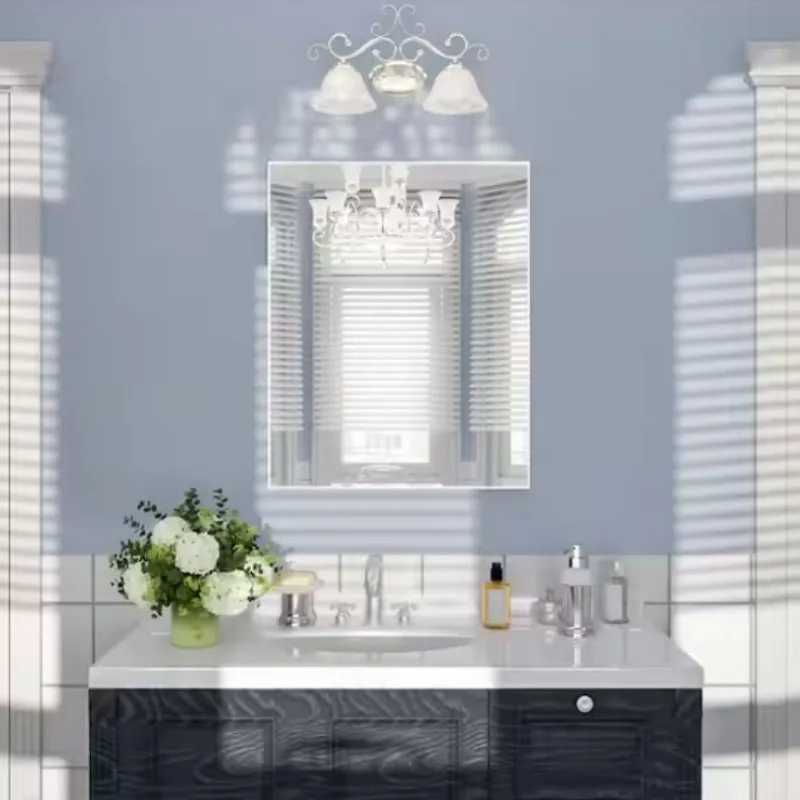 

Rectangular Framed Wall Bathroom Vanity Mirror in Brushed Nickel, Simple fashion, easy to install, not easy to break