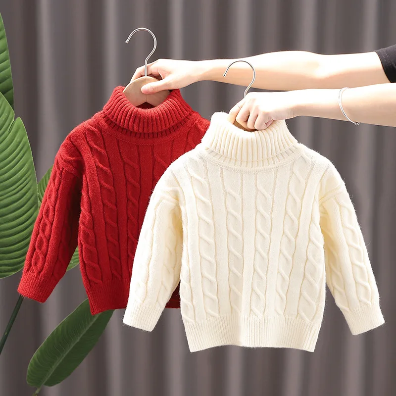 

Girls Sweaters Woolen Jersey Clothes Autumn Winter 2024 Children Knitted Outerwear Tops For Baby Pullover Sweater Kids Outfits 6