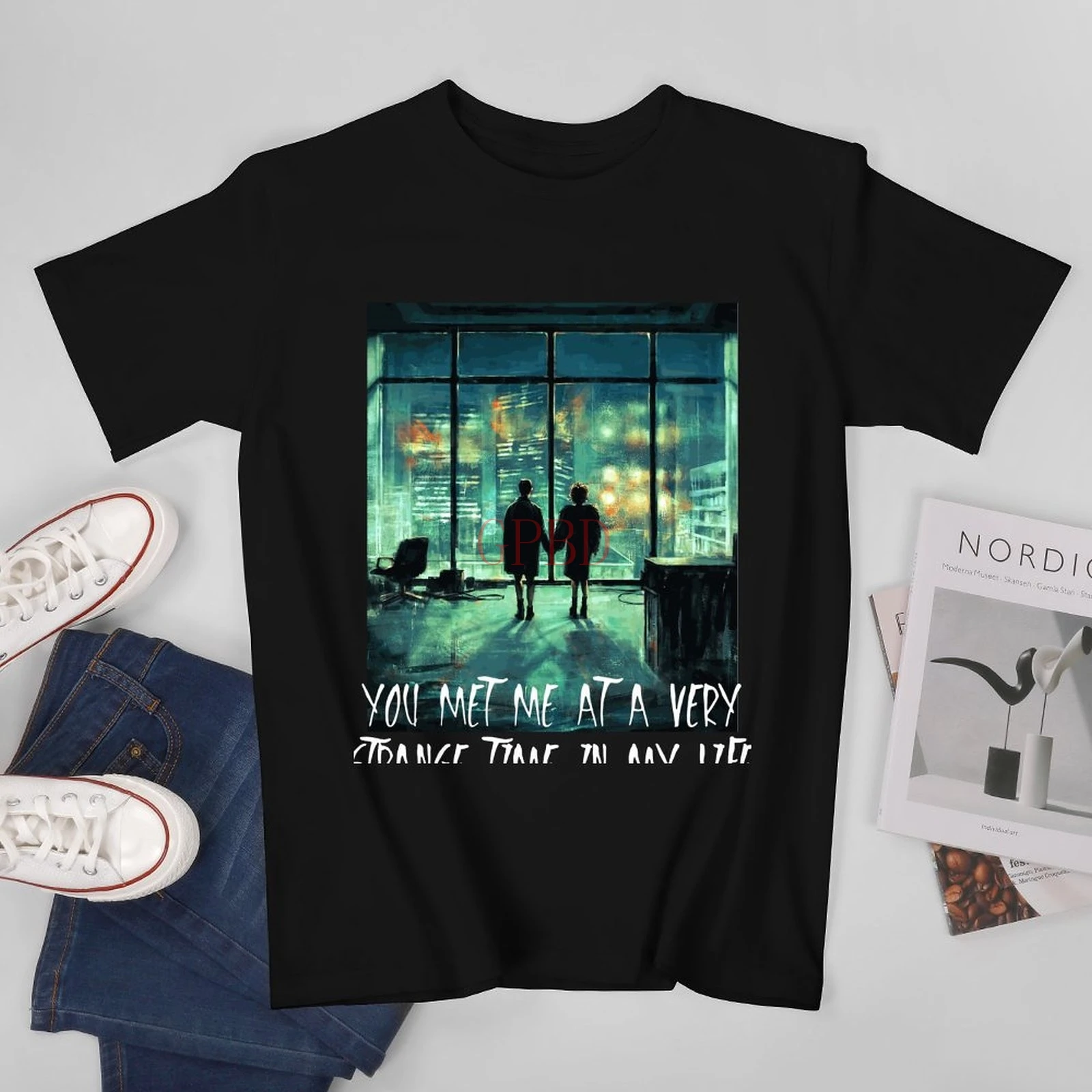 You met me at a Very Strange time in My Life Fight Club 90s Film Tyler Durden Marla Singer Gift Graphic Tee Unisex T-Shirt