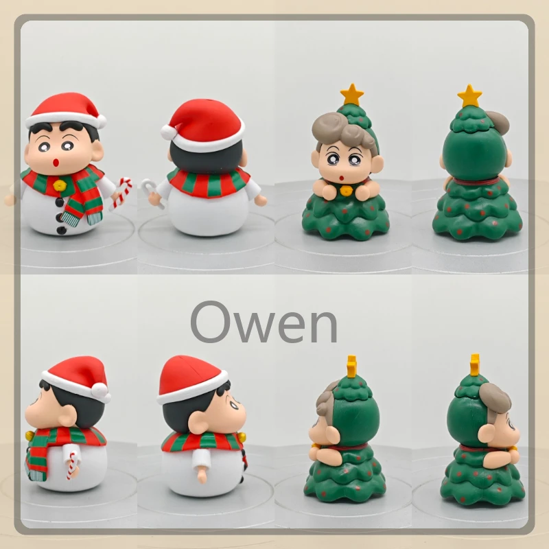 Christmas Anime Crayon Shin chan Figurine Santa Claus Spy Family Anya Action Figures Dolls Model Toys PVC Collectible Ornament