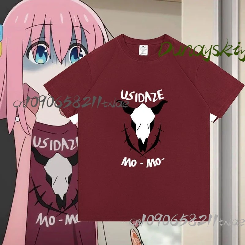 

Bocchi the Rock！Hitori Gotō Aanime NEW Same T-shirt in burgundy color kawaii Halloween daily party gift cosplay