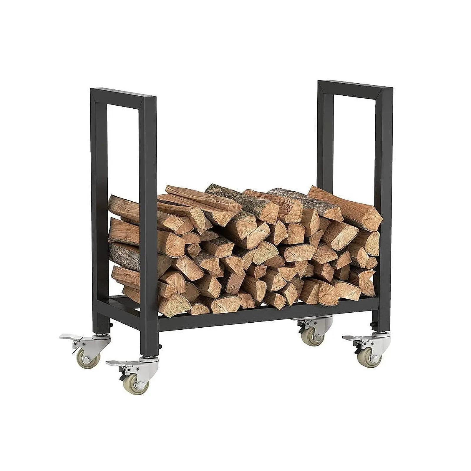 Firewood Rack Firewood Holder Multifunctional Portable Stable Fireplace Log Grate with Wheels for Outdoor Activities Backyard