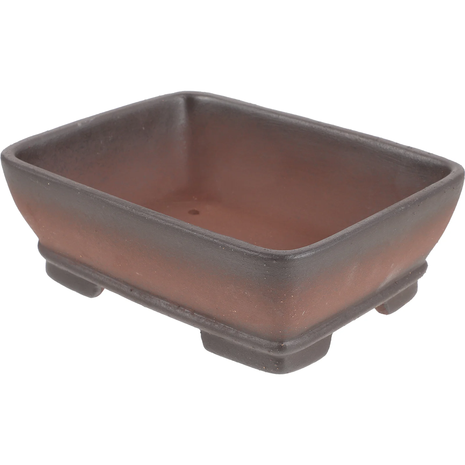 

Bonsai Pot Rectangular Succulent Flowerpot Planters Potted Purple Clay with Drainage Hole