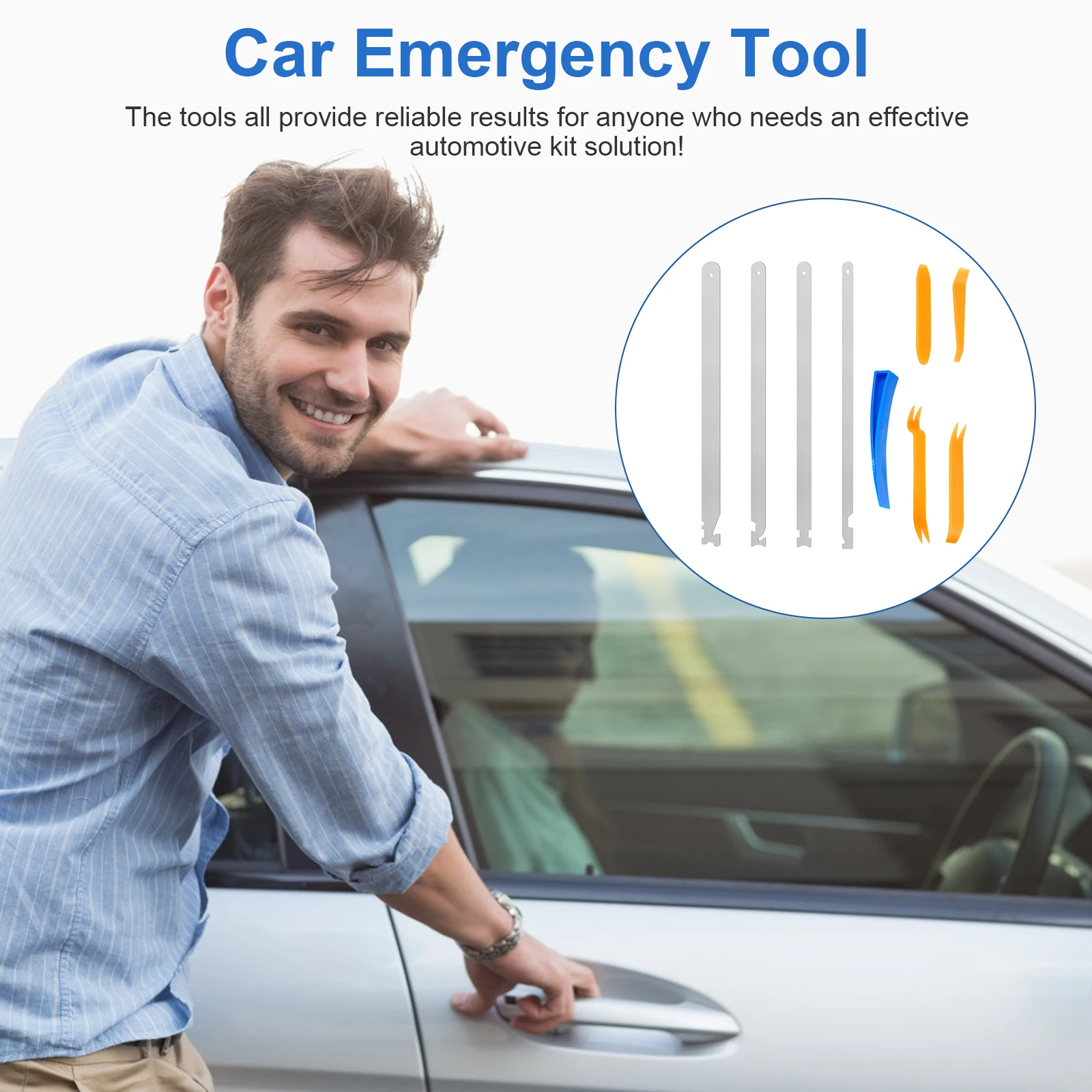Universal Slim Jim Tool With Round Edges Stainless Steel Auto Jim Kit High Elastic Multifunctional Vehicles Repair for Emergency