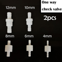 2Pcs 4/6mm/8mm/10mm/12mm Plastic Non-Return One Way Water Valve Inline Fluids Check Valves for Gas Liquid Home Improvement Parts