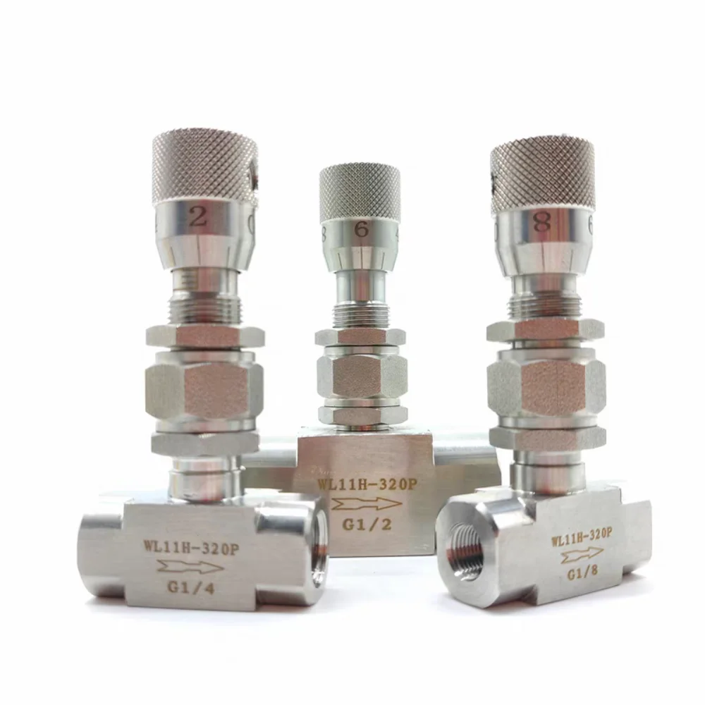 

G 1/8 "1/4" NPT 1/2 "игольчатый клапан из нержавеющей стали 304, микрорегулирующий клапан WL11H-320P, регулирующий клапан потока