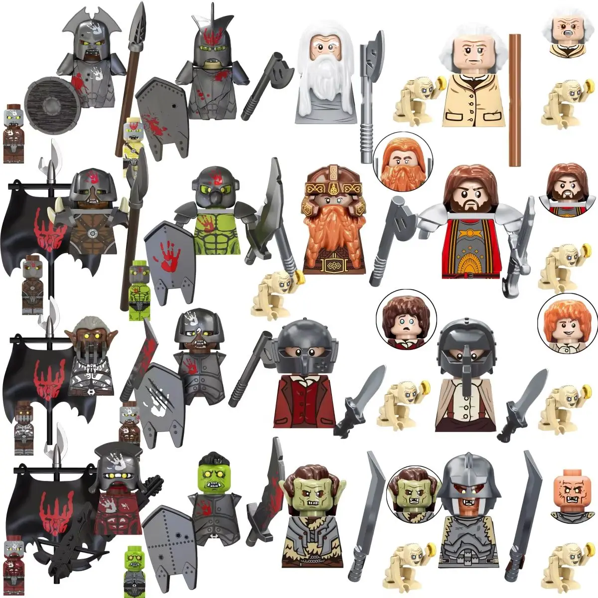 Caja Sorpresa TV6410, Mini Figuras de Acción, Orcos, Elfos Enanos, Caballero de Rohan, Guerreros, Bloques de Construcción, Accesorios, Regalos de Navidad