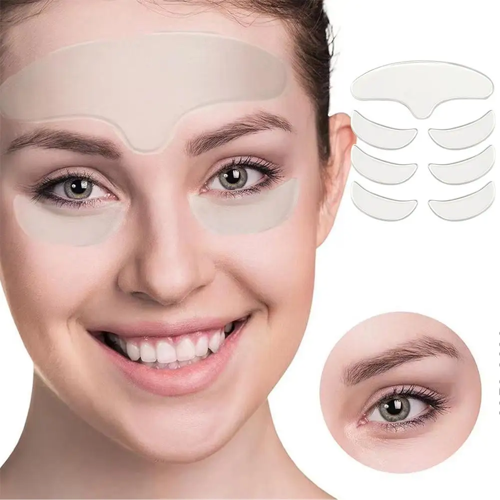 7Pcs Reusable Silicone Patches Anti Rimpel Pads Wrinkle Removal Sticker Face Forehead Neck Eye Sticker Skin Care Patch