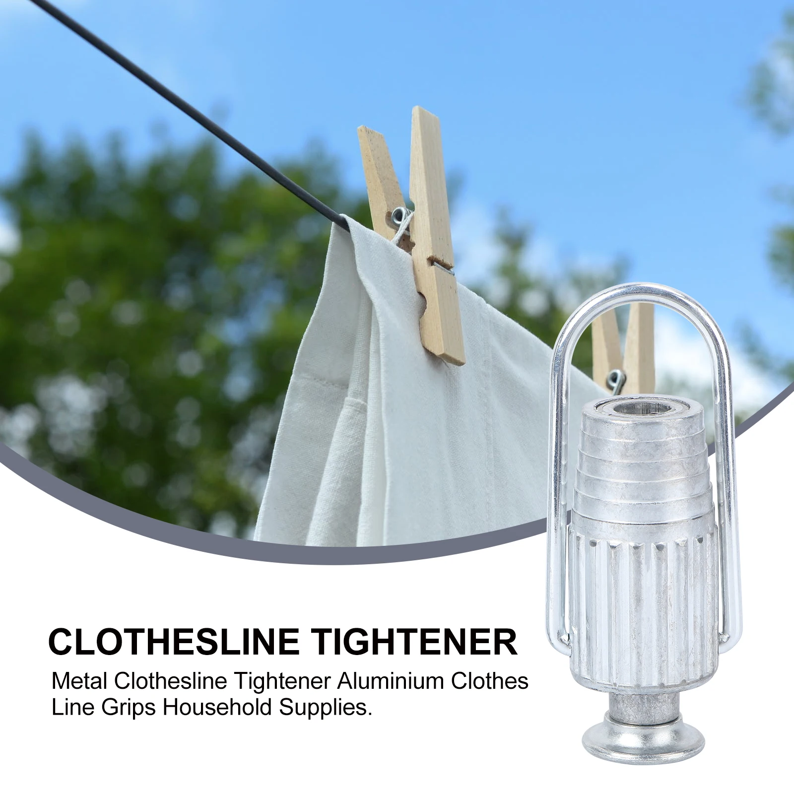 

2 Pcs Metal Rope Tightener Stable Clothesline Wire Tensioners Outdoor Regulating Elastic Effect Aluminium Close for Fixed