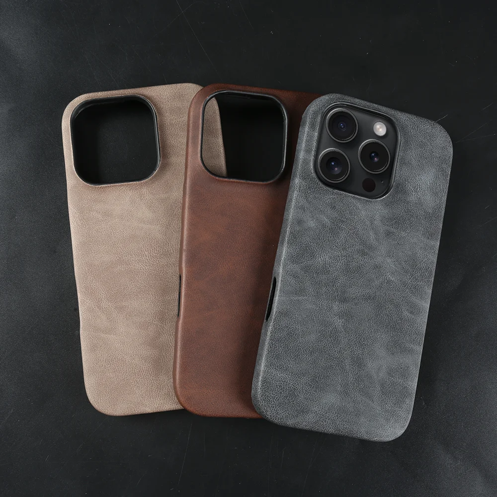 Wysokiej jakości skórzane etui do iPhone 16, 17, 18 Pro Max, 16e, 17e, 13 Mini, 14, 15 Pro Max, Air – tylna obudowa na telefon, 17Pro, 18Pro Max, Coque. — zdjęcie produktu 2