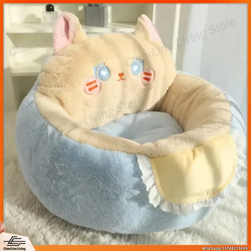

Cat Bed Sofa Winter Warm Pet Bed for Small Dogs Cats Thickened Deep Sleeping Dog Bed Puppy Kennel Cozy Pet Supplies