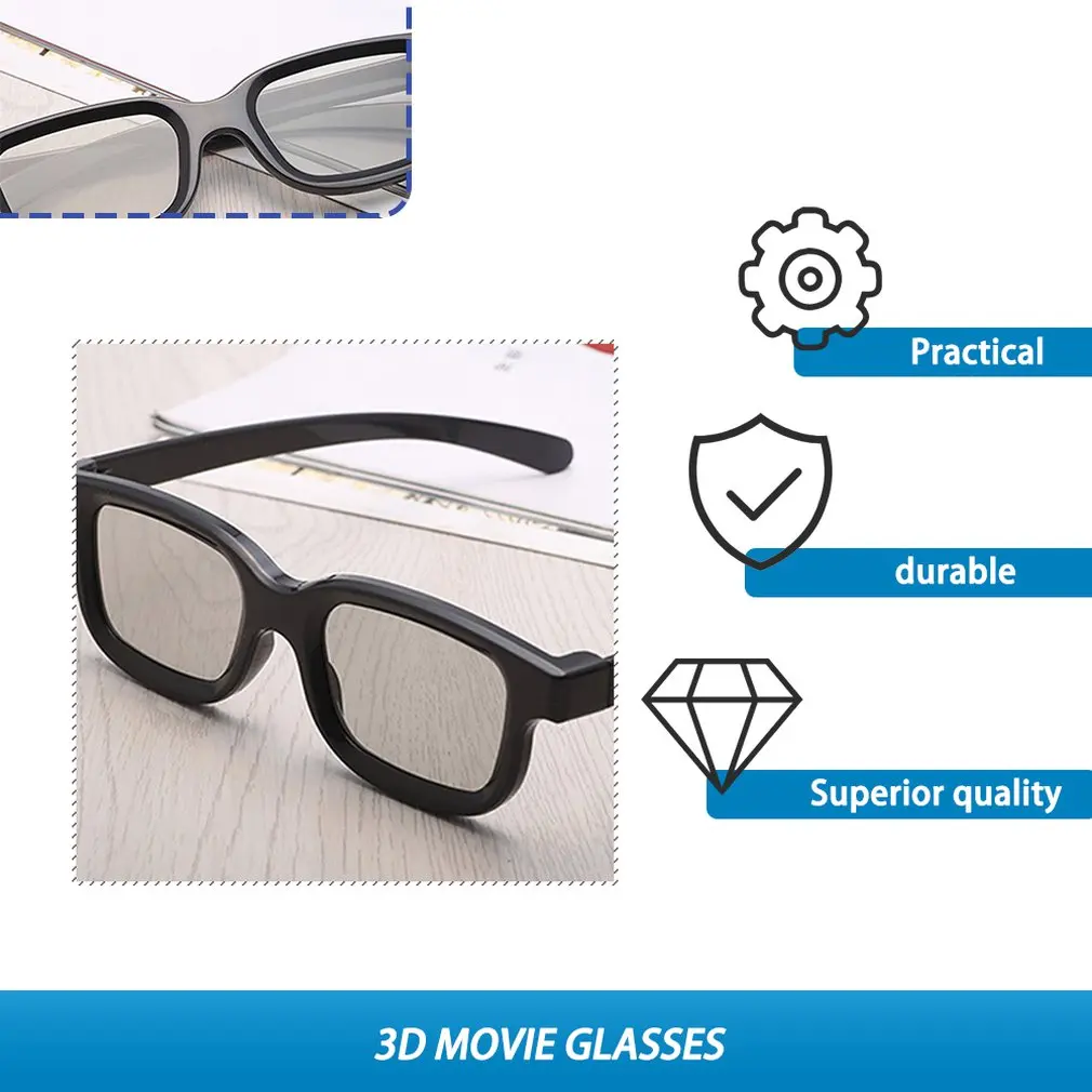

Hot 3D Glasses For Movie Game Cinema Universal Prescription Glasses Frame Plastic Glasses Not for TV PC Dropshipping Wholesale