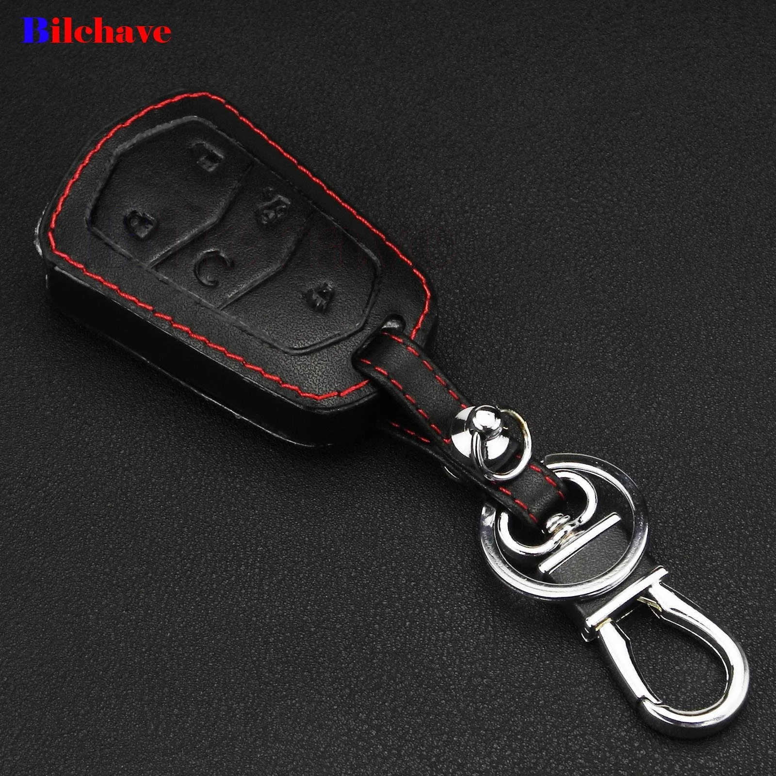 jingyuqin 5 Buttons Remote Car Hand-stitched leather Case Cover Fob For Cadillac CTS XTS ATS ATS-L XLS SRX Keychain Holde