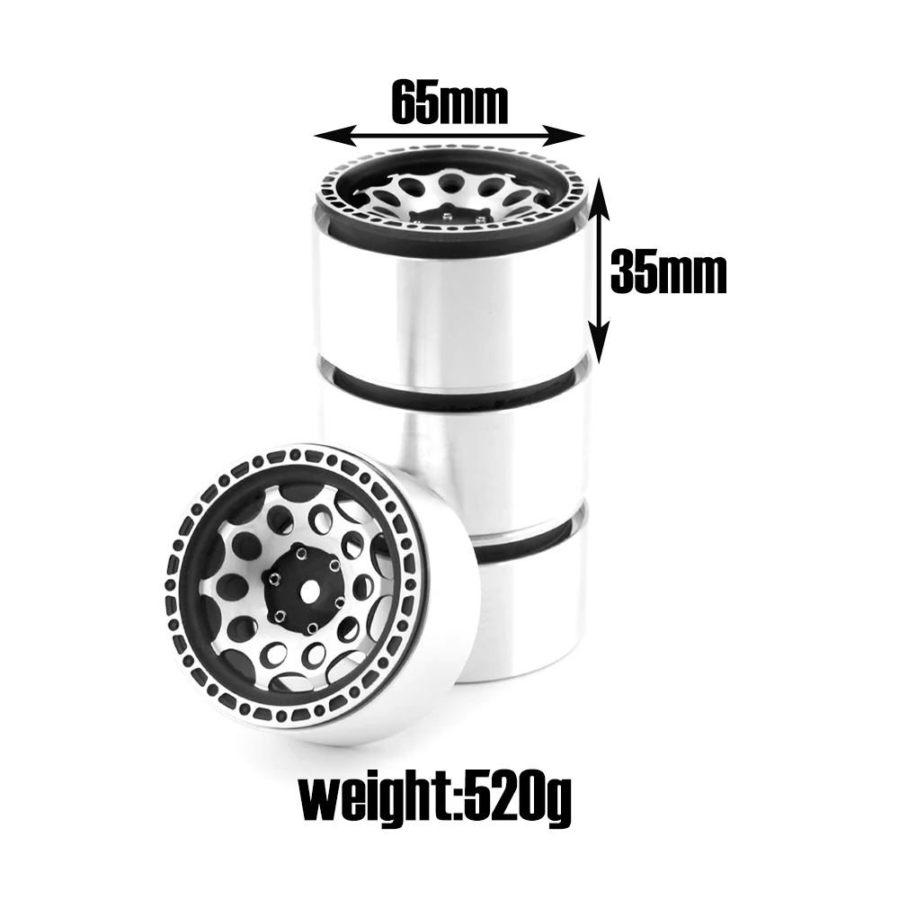 2/4PCS 2.2inch Metal Beadlock Wheels Rim for RC Rock Crawler Car Traxxas TRX4 D90 CC01 REDCAT RC4WD Axial SCX10 90046 Wraith