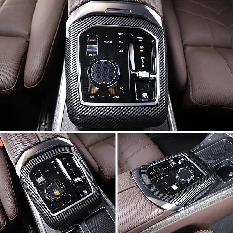 

For BMW 7 Series G70 2023-2024 ABS Carbon Fiber Car Central Control Gear Shift Panel Frame Cover Trim Sticker Car Accessories