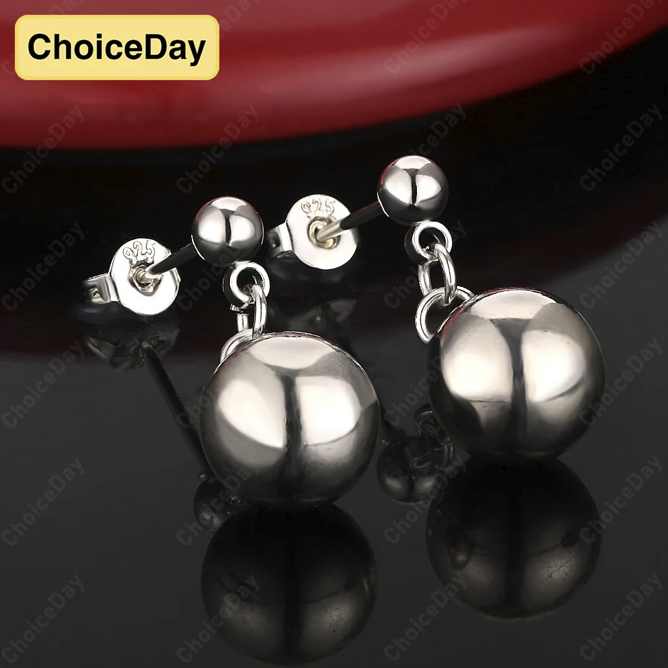 

ChoiceDay 925 sterling silver exquisite round bead earrings for men and women hip-hop gift accessories jewelry party