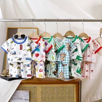 2PCS Children Clothing Set Child T-shirt Suit Summer Cotton New Girls Shorts Clothes Baby Boys Short Sleeve Kid Clothes