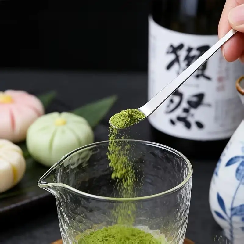 【MA】Stainless Steel Tea Sticks With Japanese Traditional Matcha Scoop Teaware For Tea Ceremony Kitchen Leaf Tea Tool