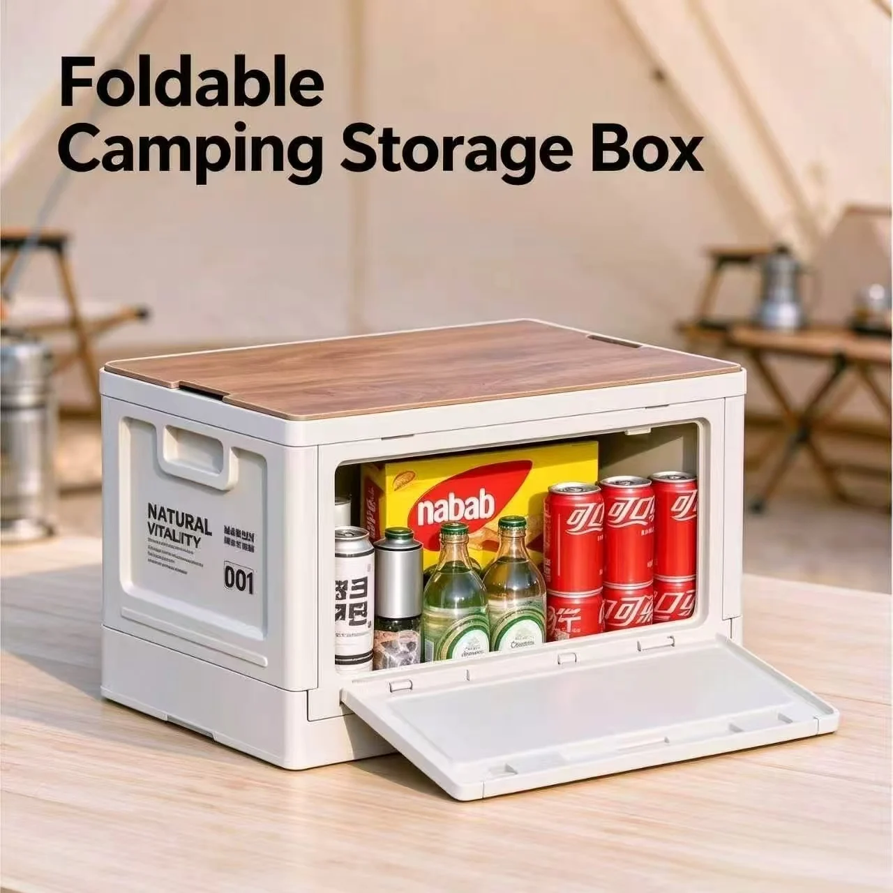 Foldable Car Trunk Storage Box, Multifunctional Camping Organizer with Bench & Cutting Board, Picnic Gift