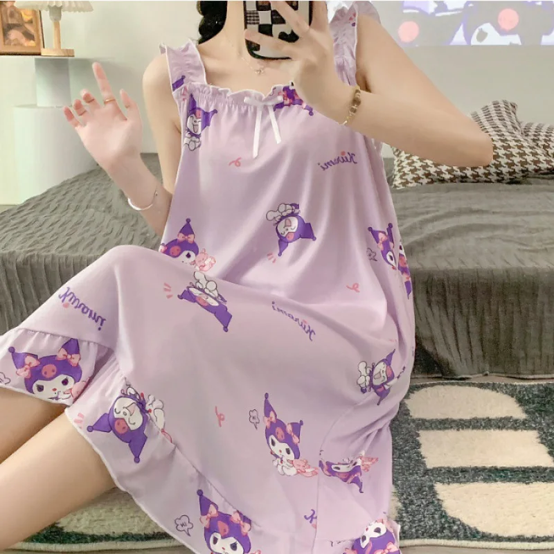 2024 New Little Fresh Sling Sleeping Dress For Women\'s Spring/Summer Sexy Thin Sleeping Dress Princess Style