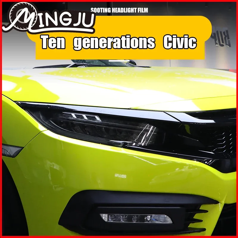 

Front Headlamp Car Styling Sticker For Honda civic 10th Fc1 2016 to 2021 TPU Smoked Black Headlights Protector Film accessories