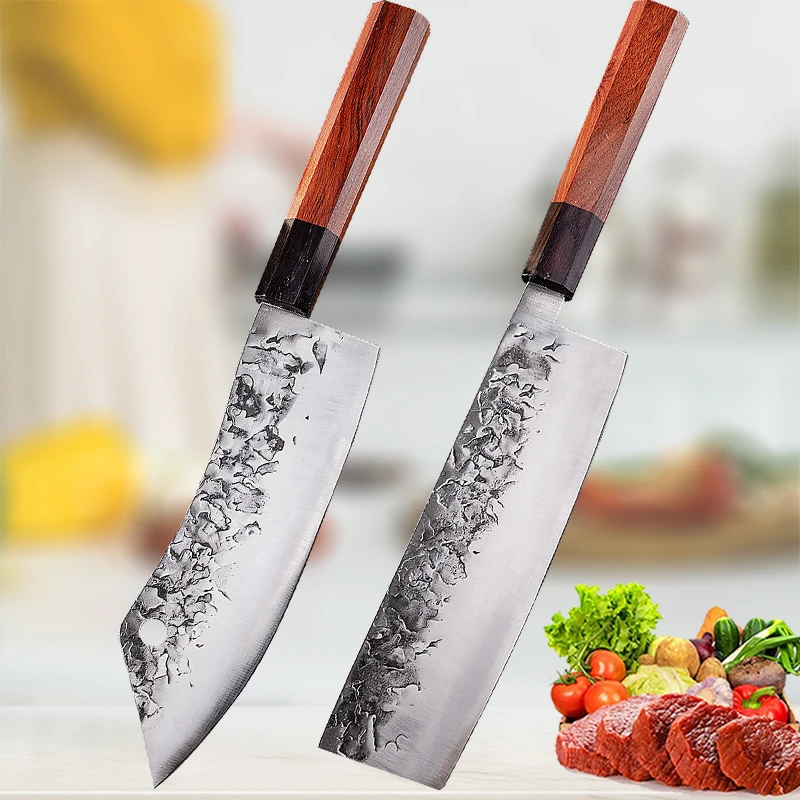 Professional Japanese Chef Knife Set Hand Forged Steel Fish Fruit Knives Butcher Meat Slicing Cleaver Kitchen Knife