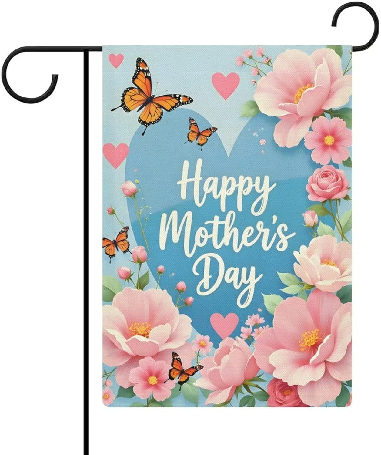 Blooms & Butterflies, Happy Mother’s Day Double Sided Garden Flag 12x18 Inch, Outdoor Decor, Yard Decor, Holiday Decorat IIC