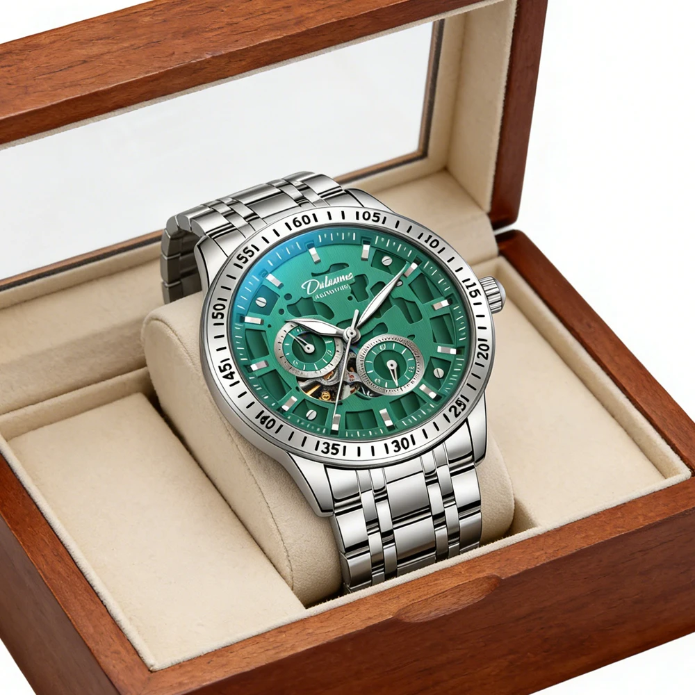 

Новые модные деловые мужские механические наручные часы, водонепроницаемые светящиеся мужские часы, автоматические мужские часы из нержавеющей стали в стиле милитари