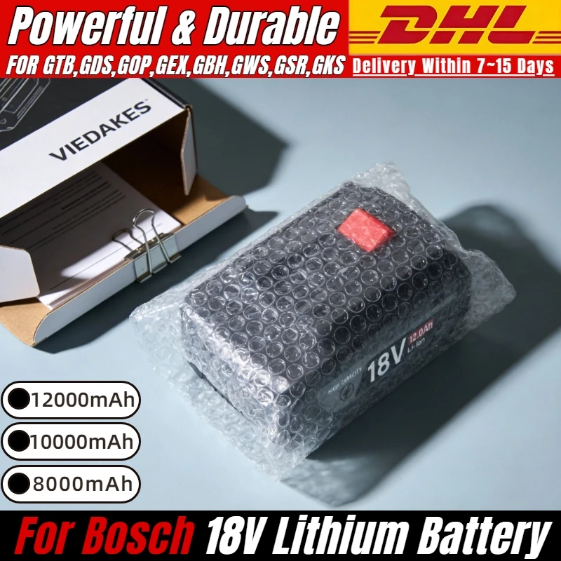 

DHL Ship for Bosch 18V Battery Replacement, 5.0Ah Plug & Play Power, Fully Tested for Immediate Use 18v for bosch battery 8ah