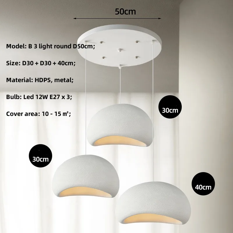 Nordic Wabi Sabi 3 Licht Led Hanglampen Eetkamer Minimalisme E27 Opschorten Lamp Voor Bar Moderne Lustre Opknoping Lamp armaturen
