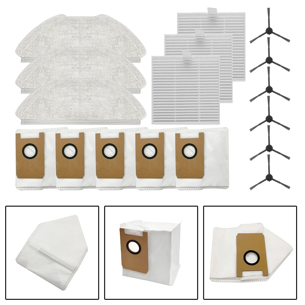 Peças De Vácuo De Substituição, Pisos Limpos e Higiênicos, Convenientes Sacos De Pó, Escova Lateral, Panos de esfregão eficazes