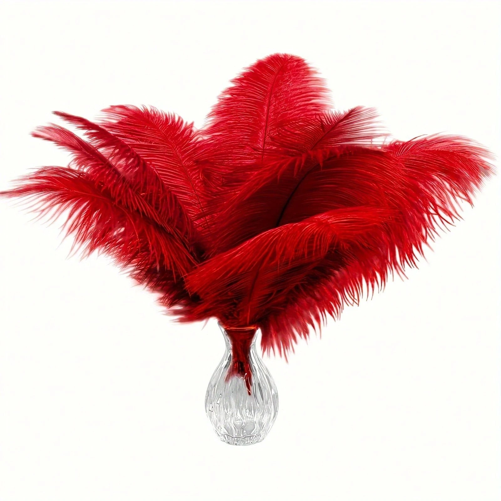 

25-30cm Red Ostrich Feathers 10/30/50pcs Natural Feather for Crafts Party Decoration Jewelry Making Needlework Handicrafts