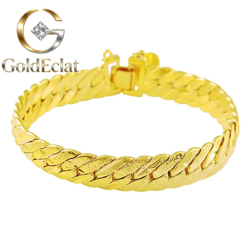 

GoldEclat Luxury 24K 9999 Pure Gold real gold Aggressive Men's Bracelet