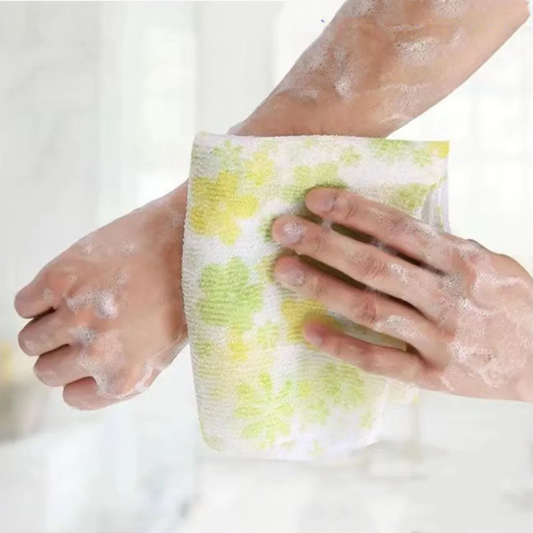

1Pc Beauty Skin Exfoliating Bath Glove Daisy Washcloth Japanese Body Wash Towel Nylon Bath Skin Polishing Towel Bath Supplies
