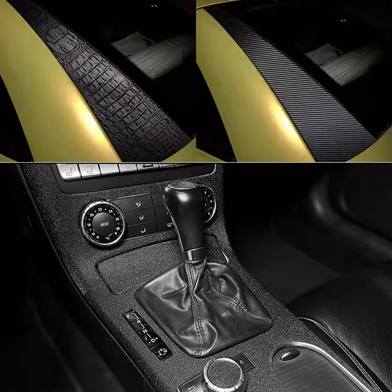 Suitable for R171 172 Interior Sticker,Carbon Fiber Modified Film for Central Control Gear Shift for Mercedes-Benz SLK 2004-2016