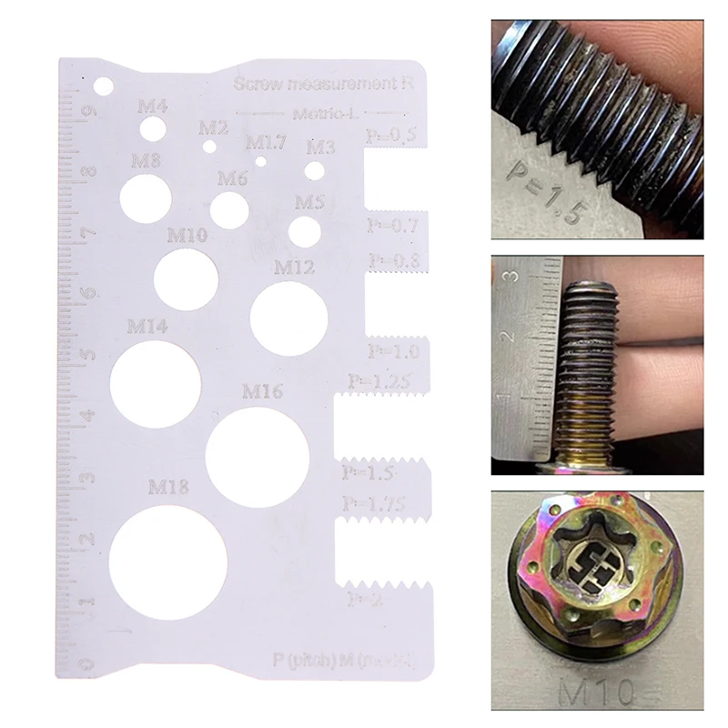 Durabler Stainless Steel Ruler Screw Measuring Ruler Precise Pitch Measurement Thread Gauge Screw Measurement Ruler Measuring