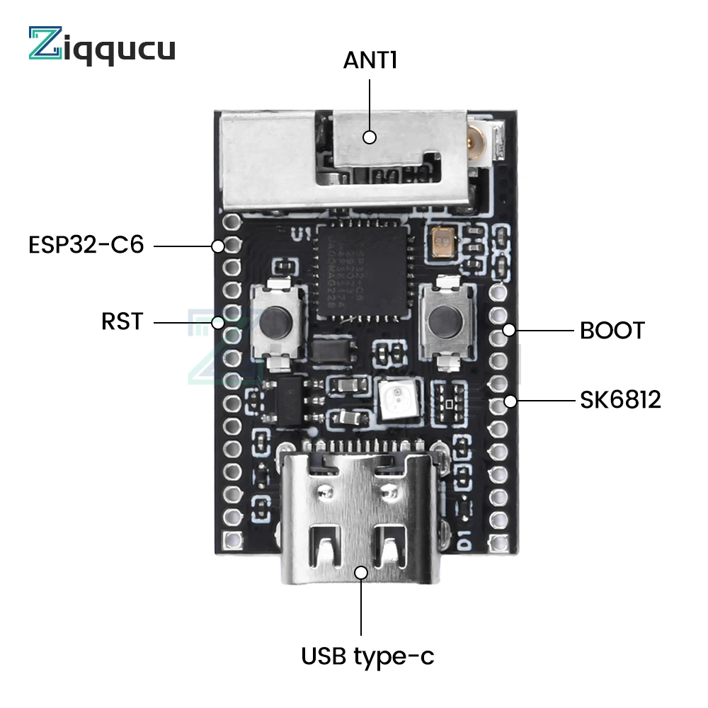 ESP32-C6 Development Board WiFi+Bluetooth Module Single Core Processor Type-C Interface Low Power RISC-V 32bit ESP32 WiFi Module