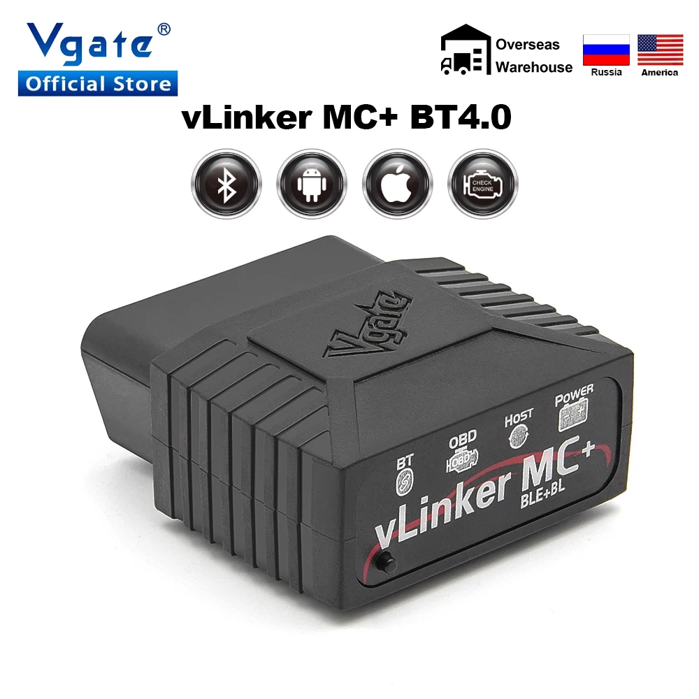 

Vgate vLinker MC+ ELM327 V2.2 Bluetooth 4.0 OBD2 Scanner For BimmerCode For FORScan For BMW OBDII Auto Car Diagnostic Tools