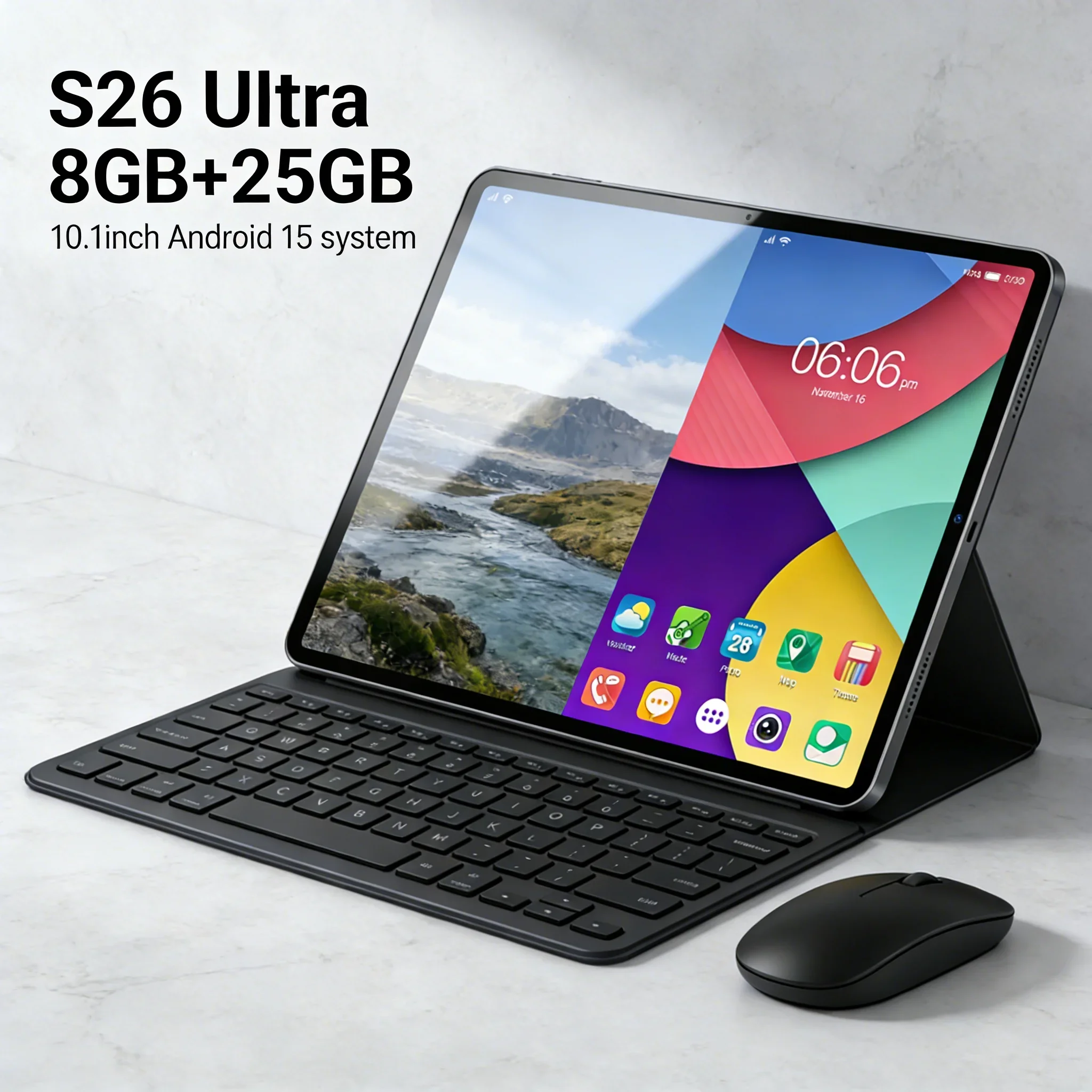 4000mAh Battery Tablet PC, 8GB+256GB Storage, HD Camera, Android 15 OS for Entertainment &amp; Business