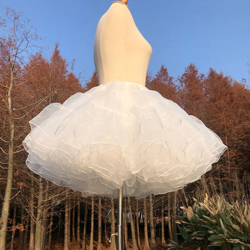 Tulle Petticoat for A Line Ball Gown Wedding Dress 4 Layers No Hoop Bridal Wedding Accessories Short Petticoats Underskirt image 4