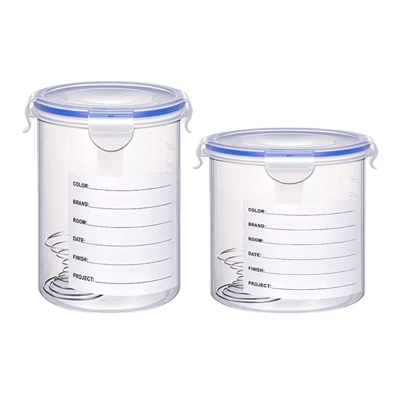 

8Pcs Plastic Paint Storage Containers with Stainless Steel Mixing Tool Touch up Paint Cups Airtight Paint Container