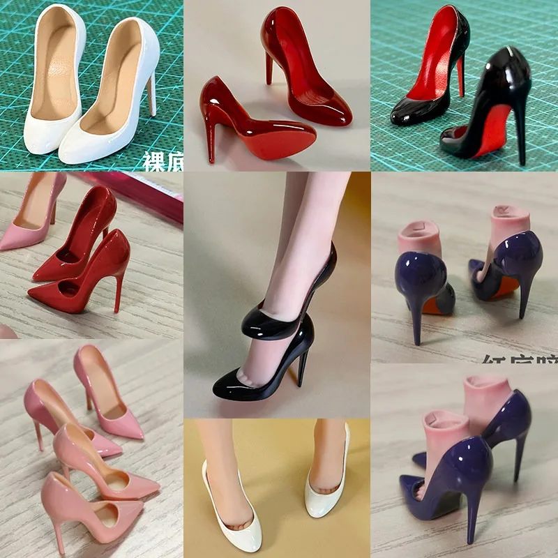 

1/6 Scale Female Action Figures Pointed High Heels Stiletto Heel Sandals Shoes Hollow Model for 12" Tbl Jiaou Doll Body
