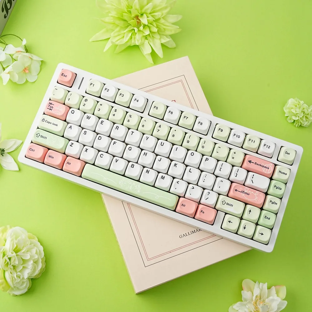 Moa 7U Alice Layout PBT Watermelon Keycaps Space Keys for Mechanical Keyboards Compatible with Russian Korean Spanish German Fre