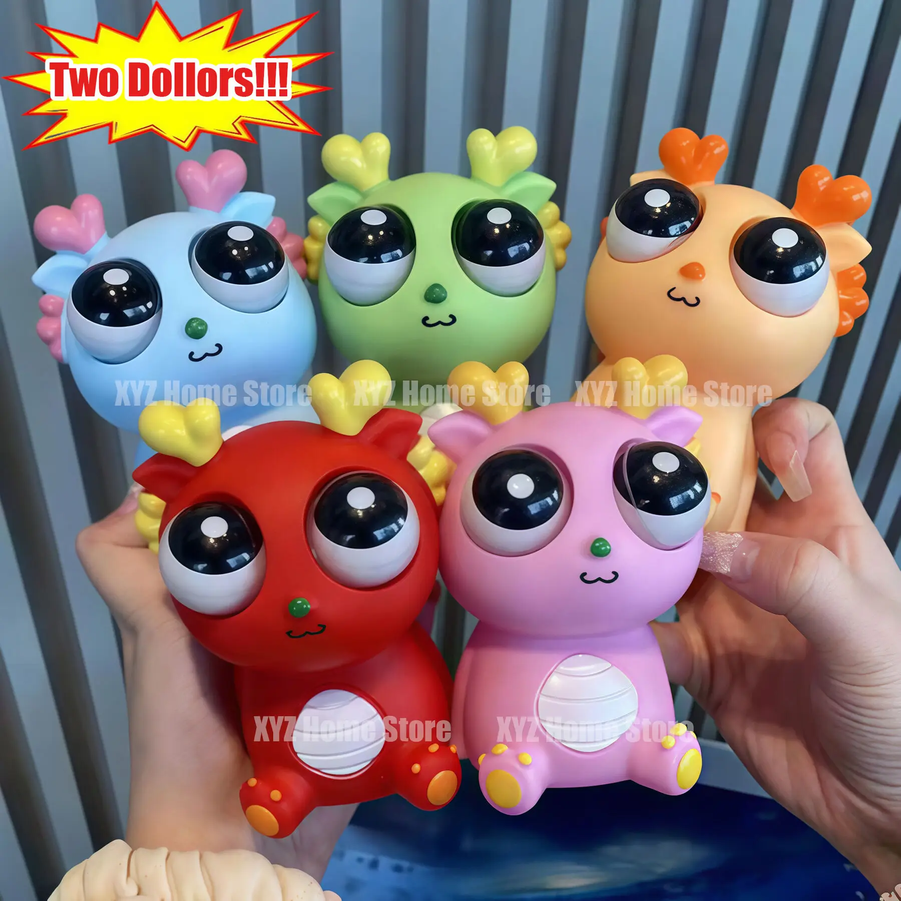 Popping Out Eyes Dragon Squeeze Toys Two Dollar Same Popular Toys Stress Relief Anti-Anxiety for Kids Adult Sensory Fidget Toys