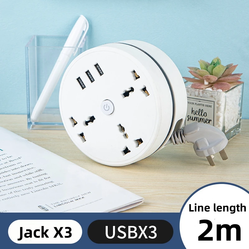 Imagem -02 - Tomada Universal eu Plug Power Strip com Cabo de Extensão ue Eua uk Plug Tomada ac Rede Múltipla Acessórios Elétricos 2.8m Usb